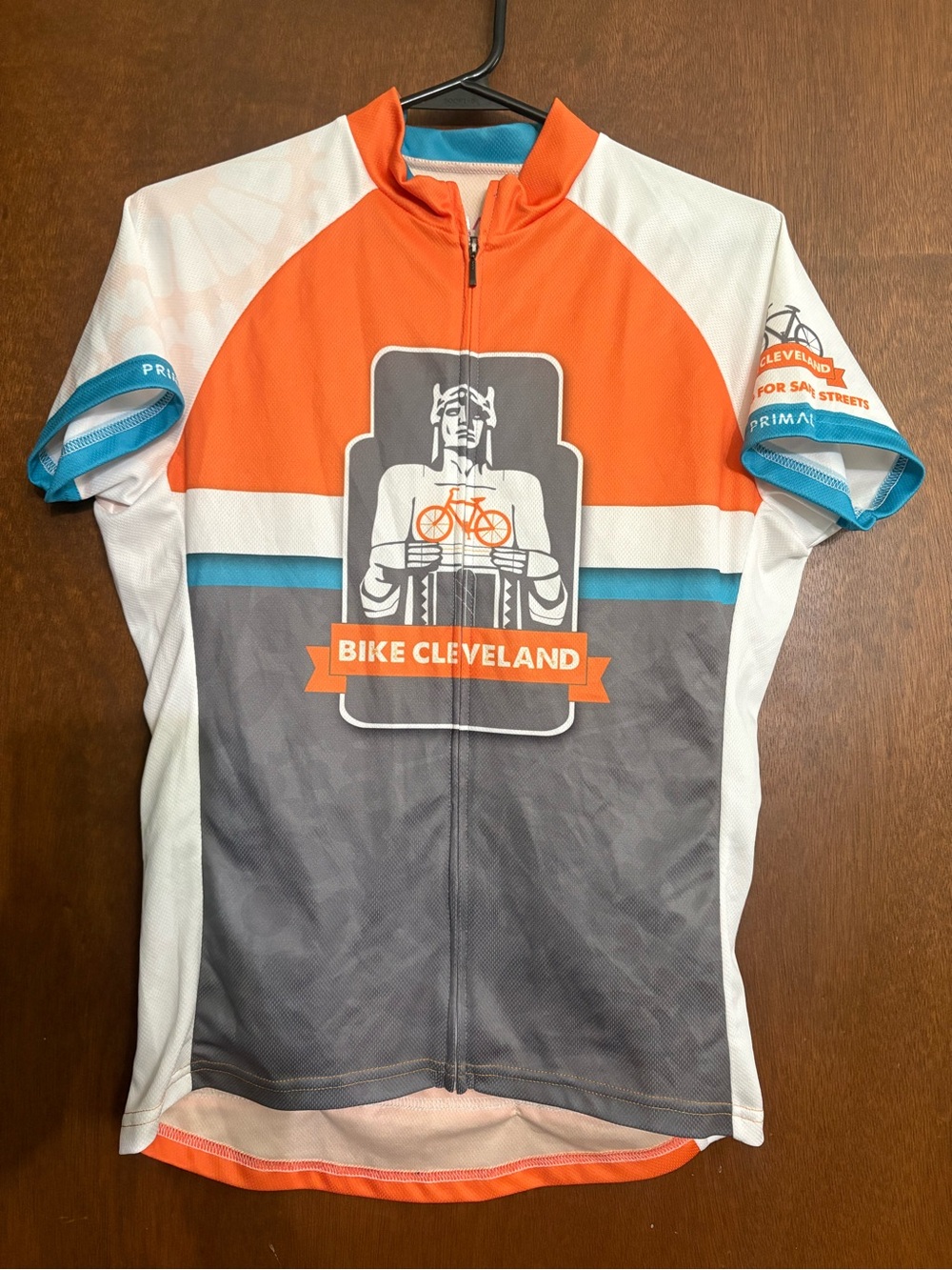 Bike Cleveland Women's Orange & Gray Cycling Jersey - Short Sleeve